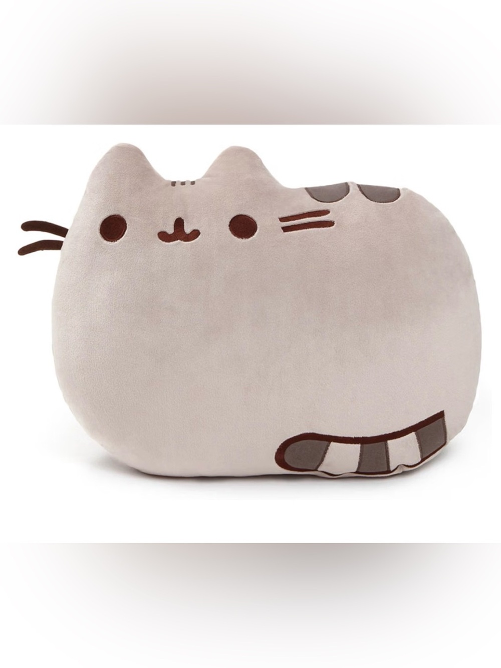 Pusheen Plush Cat Pillow - Cream with Brown Details